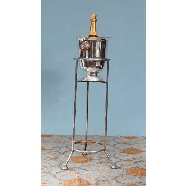 French Silver-Plated Champagne Stand Bucket For Sale - Image 4 of 9