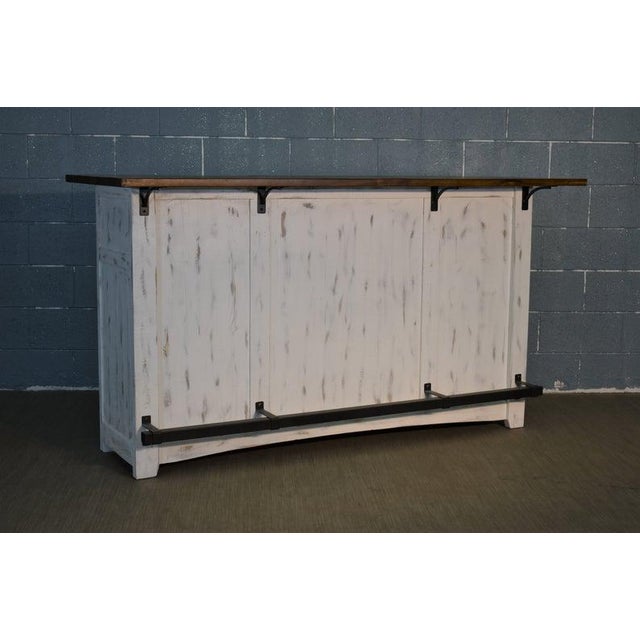 American Crafters and Weavers Greenview Bar Counter - Distressed White - 76" For Sale - Image 3 of 6