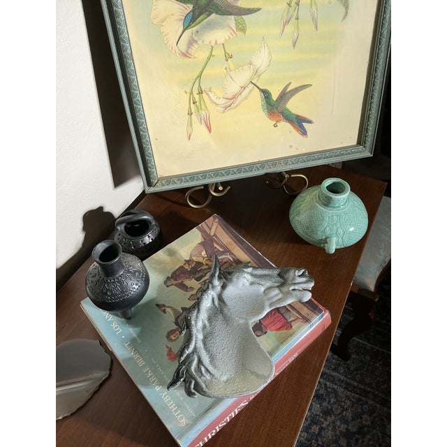 Mid-Century Modern Mid 20th Century Modern Celadon Crackle Glaze Double Handle Vase – Sculptural Studio Pottery For Sale - Image 3 of 8