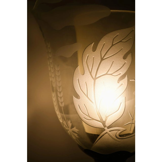 Metal Floor Lamp in Brass and Double Glass Shades by Bo Notini, 1940s For Sale - Image 7 of 9