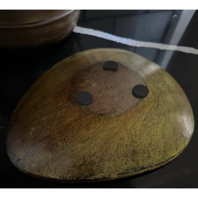 Italian 1950s Mid Century Italian Freeform Brass and Enamel Dish, Catch-All For Sale - Image 3 of 3