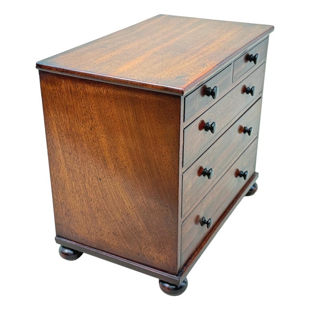 Mid-19th Century Mahogany Miniature Chest of Drawers, 1850 For Sale - Image 11 of 12