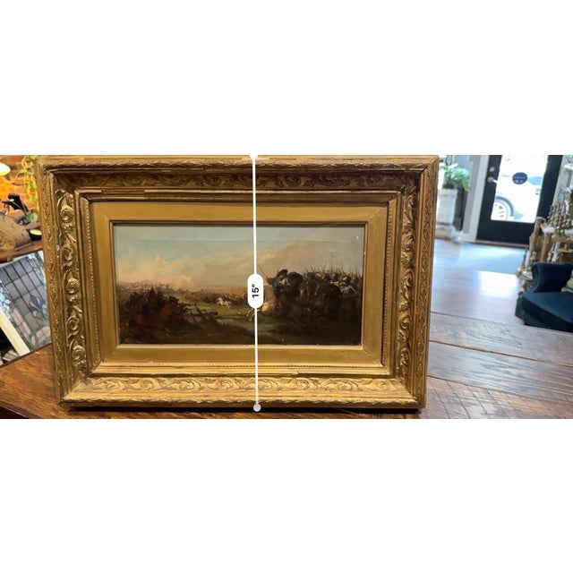 Antique 19th C. Oil Painting European Battlefield WOW! For Sale - Image 16 of 18