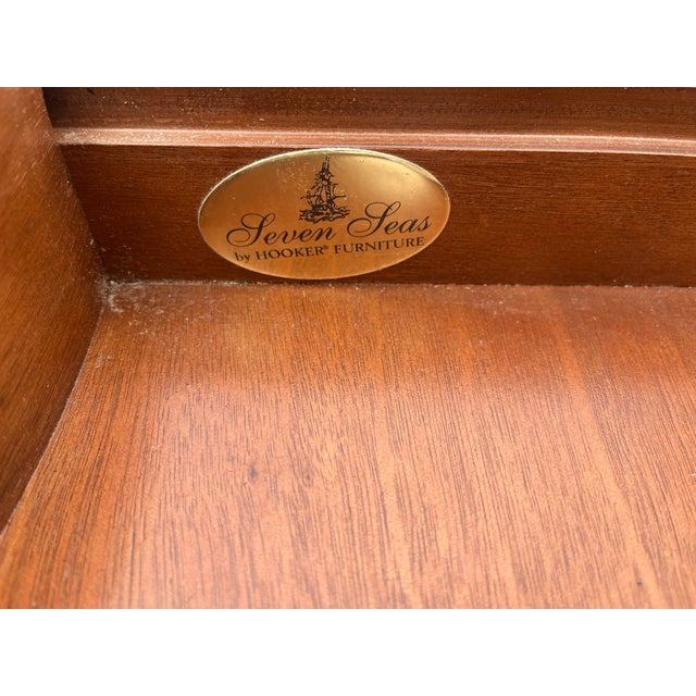 1990s Hooker 'Seven Seas Collection' Leather Inlay Executive Office Writing Desk For Sale - Image 5 of 12
