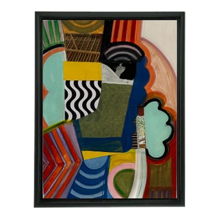 Framed Original Contemporary Abstract Mixed Media Art by Michael Sanchez For Sale