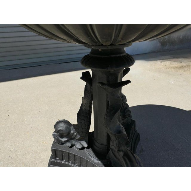 1970s Classical Style Black Cast Iron Fountain with Cherub Boy, 1970s For Sale - Image 5 of 8