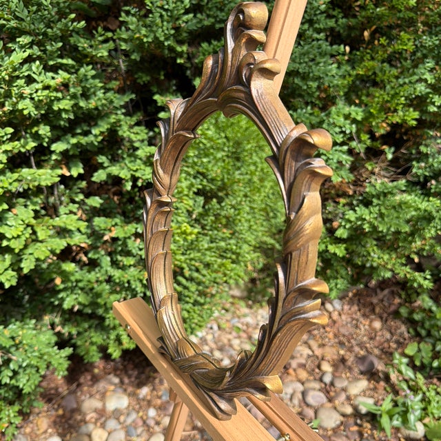 Mid-Century Modern Mid 20th Century Hollywood Regency Petite Foliate Gilt Mirror by Turner - Model A726 For Sale - Image 3 of 4