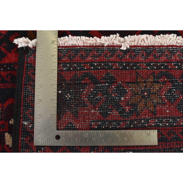 Baloch Rug 3'4'' X 6'5'' Blue Wool Vintage Tribal Hand-Knotted Oriental Carpet For Sale - Image 12 of 12