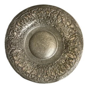 Antique Dutch Hammered Silver High-Relief Dish / Plate