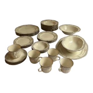 Vintage Rothschild China Set for 4 People With Extras Serving Pieces, 36 Pieces