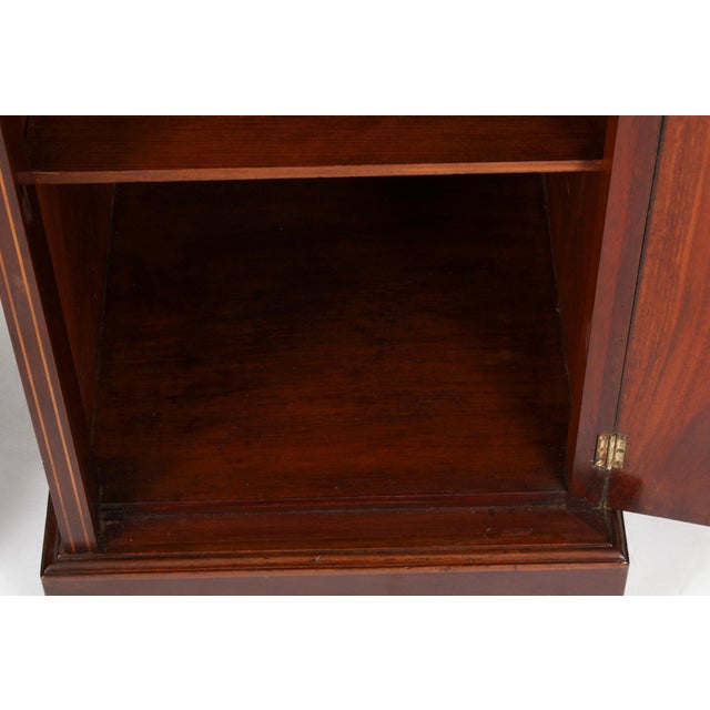 Antique Edwardian Mahogany Marquetry Bedside Chests, Set of 2 For Sale - Image 10 of 18