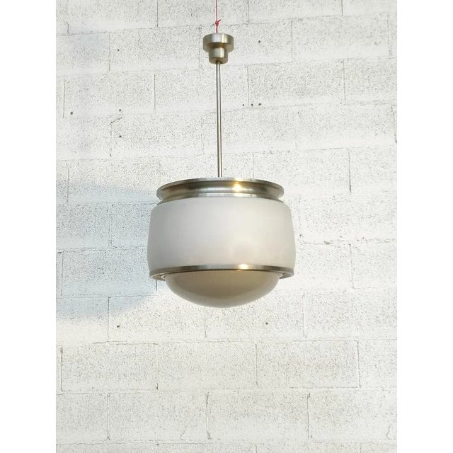 Copper Kappa Pendant Lamp in Glass by Sergio Mazza for Artemide, 1960s For Sale - Image 8 of 10