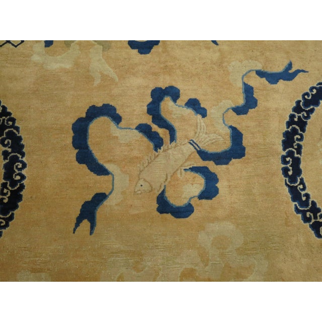 Blue Large Antique Chinese Dragon Rug - 11'1" x 15'3" For Sale - Image 8 of 18