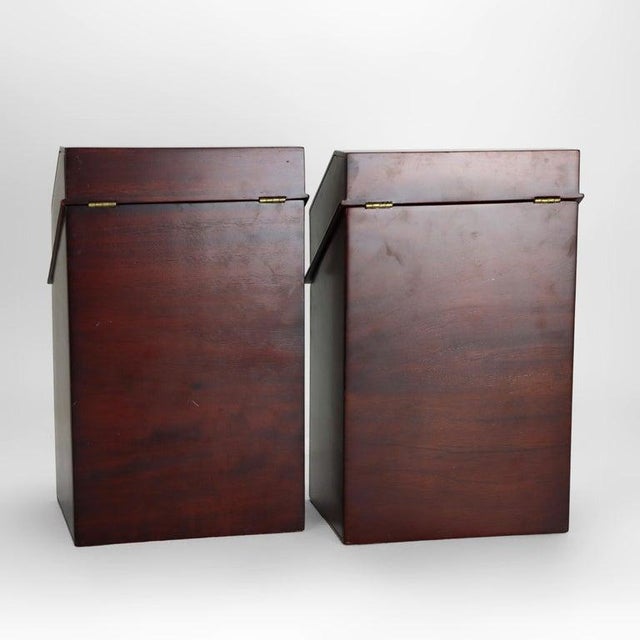 Pair of English Style Mahogany Knife Boxes With Inlaid Patera 20thC For Sale - Image 11 of 13