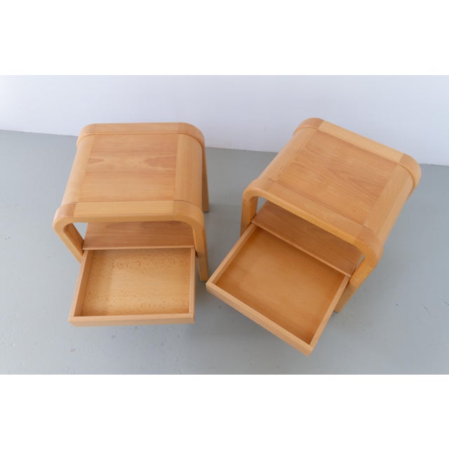 Danish Bedside Tables in Beech by Villy Nørgaard, 1980s, Set of 2 For Sale - Image 6 of 16