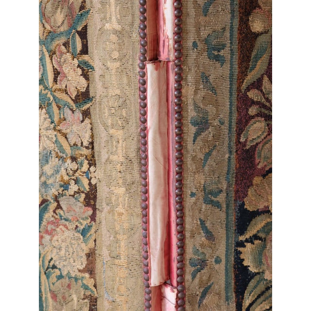 Antique Three-Panel Folding Screen with Gobelin Tapestry, 1890s For Sale - Image 5 of 16