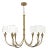 Regina Andrew River Reed Chandelier Small, Antique Gold Leaf with Natural Linen Shade For Sale