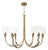 River Reed Chandelier Small, Antique Gold Leaf with Natural Linen Shade For Sale