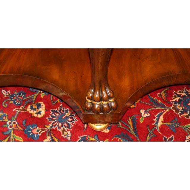 Brown Maitland Smith Flame Mahogany Inlaid Lion Carved Center Table For Sale - Image 8 of 10