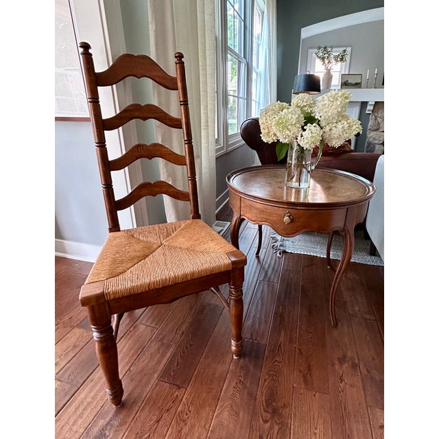 Vintage French Country Ladder Back Dining Chair For Sale - Image 10 of 12