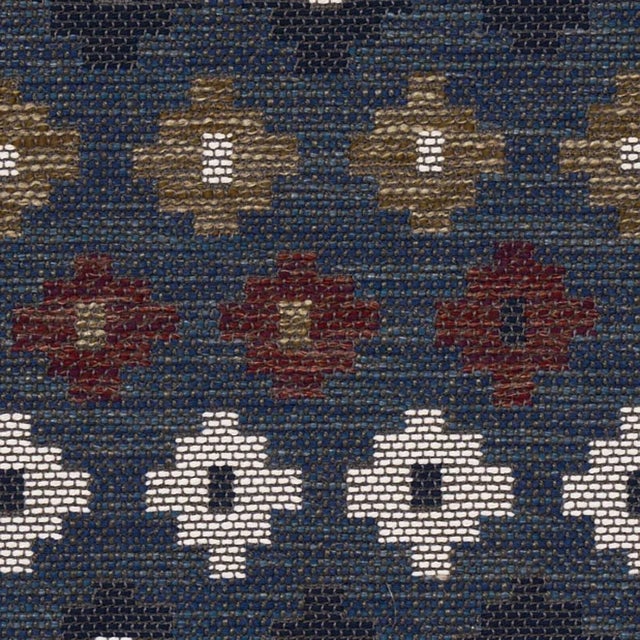 Schumacher Schumacher Ayumi Performance Fabric in Denim For Sale - Image 4 of 6