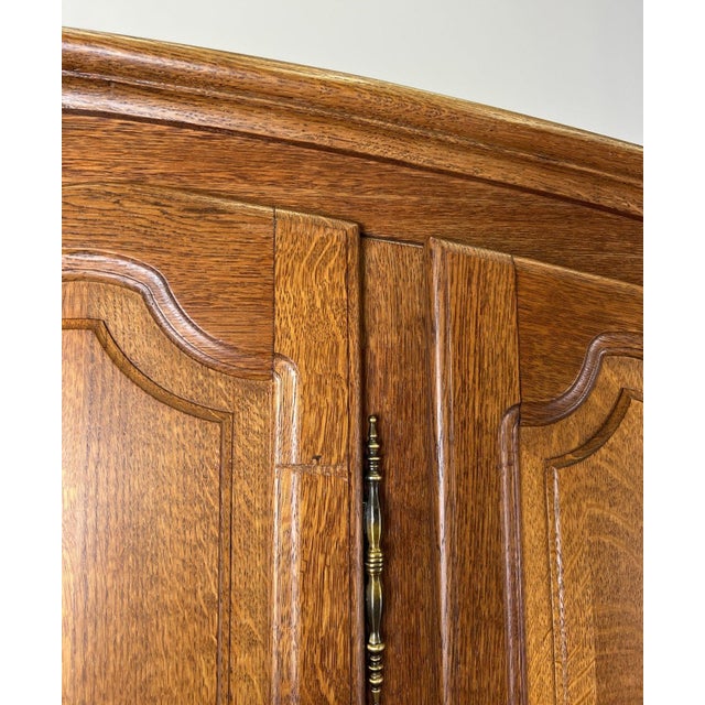 Vintage Louis XVI French Oak Five Door Carved Armoire For Sale - Image 12 of 14