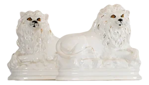 Staffordshire Lions, 1800s, Set of 2