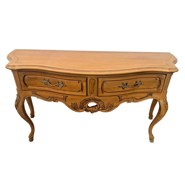 French Provincial 1990s Century Furniture French Provincial Style Serpentine Console Table For Sale - Image 3 of 15