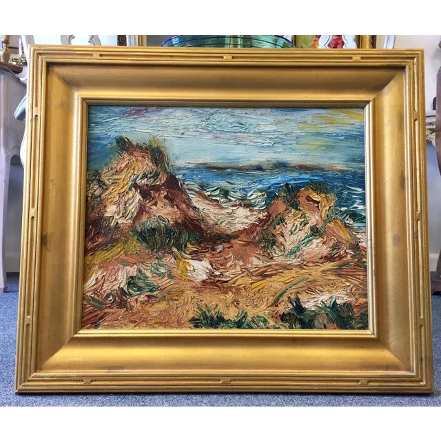 1963 Original Signed "Fire Island" Impasto Painting For Sale - Image 4 of 11