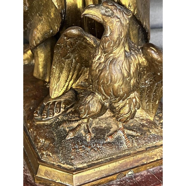 Late 19th Century Late 19th Century Pewter & Bronzse Saint John the Evangelist Sculpture by Bertini, Bronze Sculpture by Bertini, 1890 For Sale - Image 5 of 8
