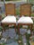 Pair Vintage Country French Cane Back Wood Side Chairs Cabriole Legs Scolloped front and sides Upholstery in Great...