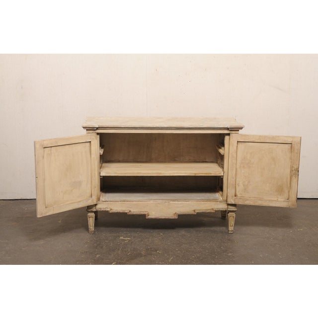 French Antique Painted Wood Buffet Console For Sale - Image 12 of 13