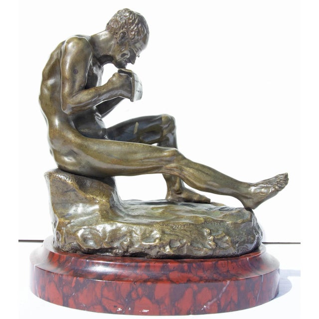 19th Century Bronze Sculpture "The Letter" For Sale - Image 4 of 7