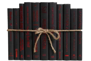 Decorative Books - Onyx & Red Book Bundle - 1 Foot of Black Books