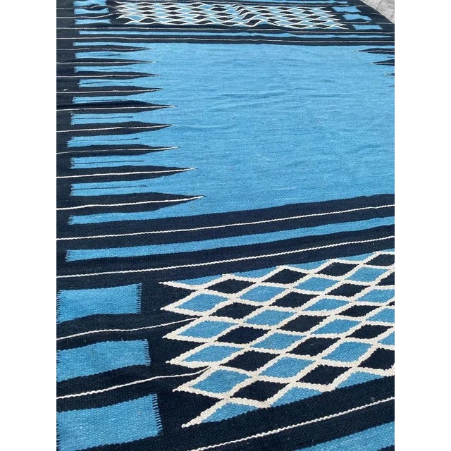 Mid-Century Scandinavian Flat Rug Kilim For Sale - Image 10 of 18