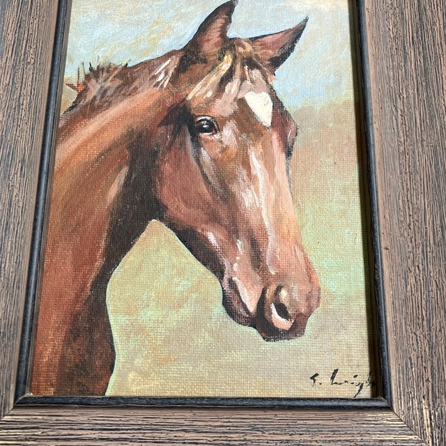 Original approx 5.5 x 7.5 painting on canvas board signed bottom right overall size with distressed wood frame is 9 x 11