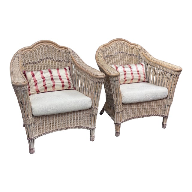 Vintage Typhoon International Corporation Wicker Chairs, Pair For Sale