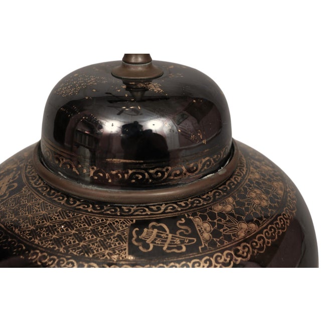 Early 20th Century Chinoiserie Ginger Jar Table Lamp For Sale - Image 5 of 9