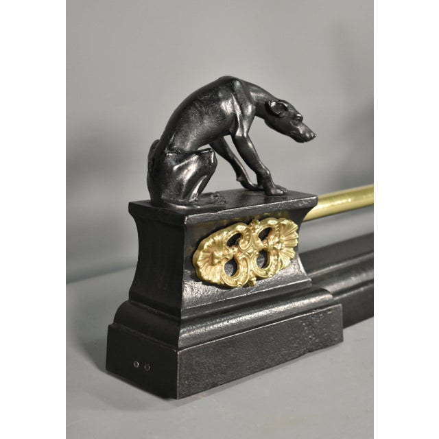 Antique French Fireplace Fender with Greyhounds in Bronze, 1800s For Sale - Image 13 of 17