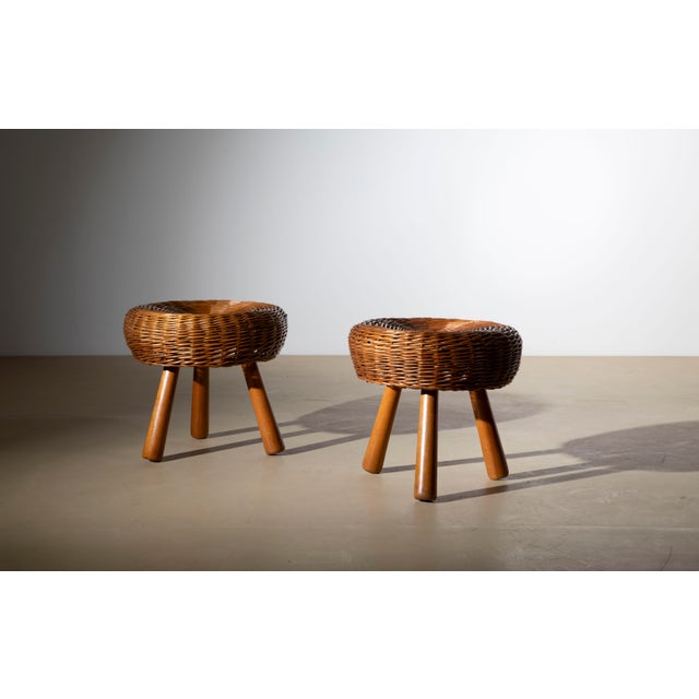 Wood Mid-Century Stools attributed to Tony Paul, USA, 1950s, Set of 2 For Sale - Image 7 of 12