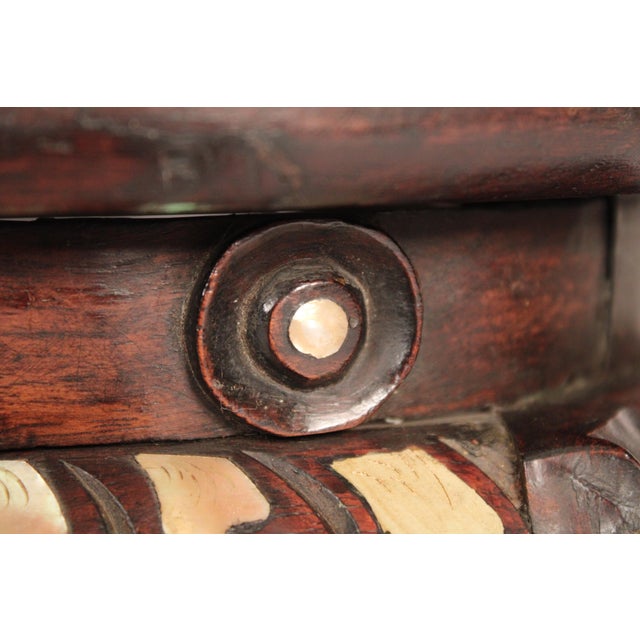 Wood Chinese Rosewood Taboret With Mother of Pearl Inlay For Sale - Image 7 of 11