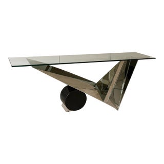 Luxury Glass Console Table – Statement Entryway Piece For Sale