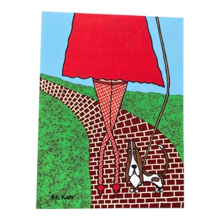 Contemporary Original Outsider B.D.Floyd Folk Art Painting “Walk With a View” For Sale