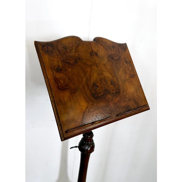 19th Century Style Adjustable Bookend or Music Stand in Hand-Carved Walnut, Italy, 1950s For Sale - Image 4 of 18