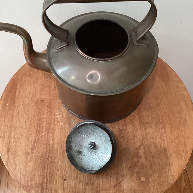 Rare Early 19th Century Collectible Hand-Hammered English Copper & Brass Tea Kettel For Sale - Image 9 of 12