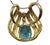 14kt Yellow Gold Blue Topaz With Diamond Pendant For Sale - Image 4 of 6