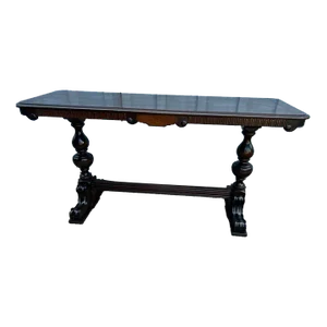 Mid 20th Century Vintage Jacobean Style Library Table Console Table