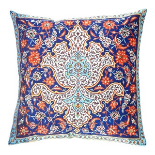 Persian Tile Velvet Pillow For Sale