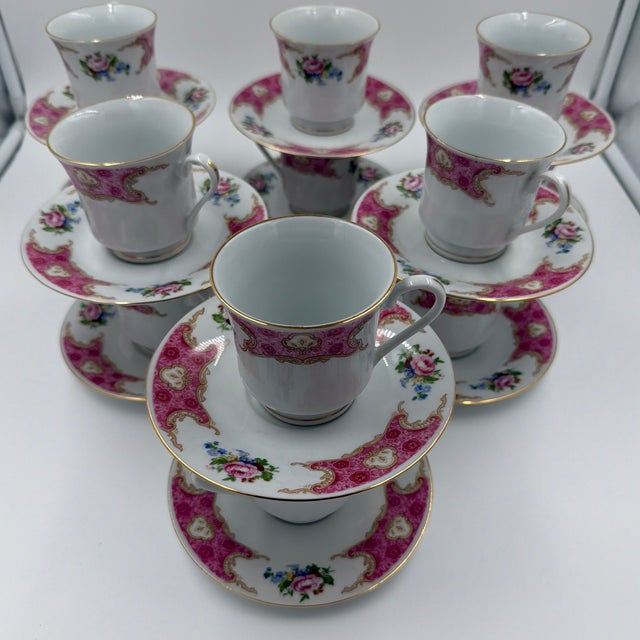 Pink 1990s Remington Red Sea Fine China Set With 12 Place Settings - 67 Piece For Sale - Image 8 of 12