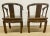 Chinoiserie Ming Style Chinese Horseshoe Back Armchairs With Hand-Painted Backs - a Pair For Sale - Image 4 of 7